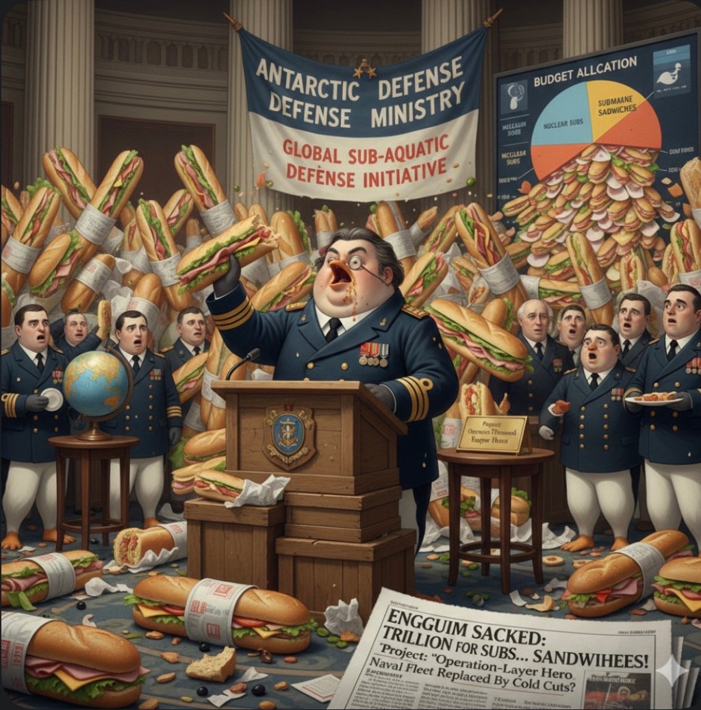 Antarctic defense minister sacked after splurging trillions on submarine sandwiches instead of nuclear&nbsp;submarines